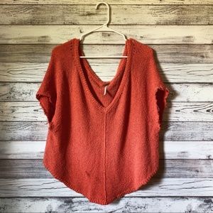 Free People Coral Poncho Dolman Sweater